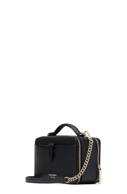 K6725-hudson double zip crossbody-Black