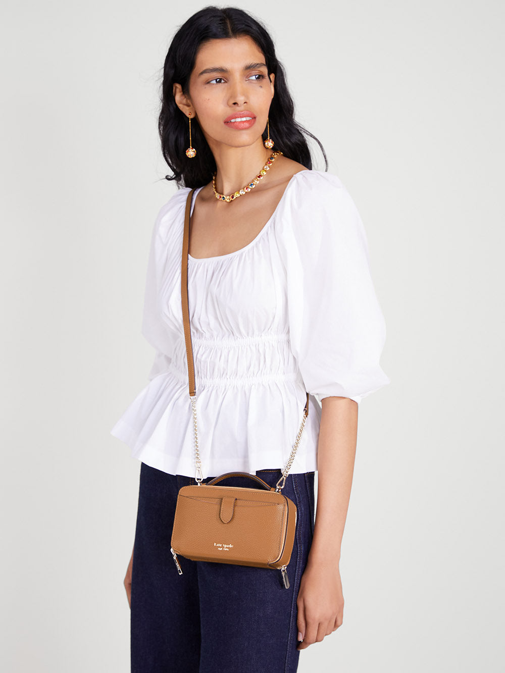 K6725-hudson double zip crossbody-Lavender Frost