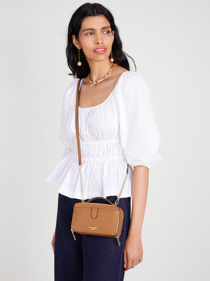 K6725-hudson double zip crossbody-Lavender Frost
