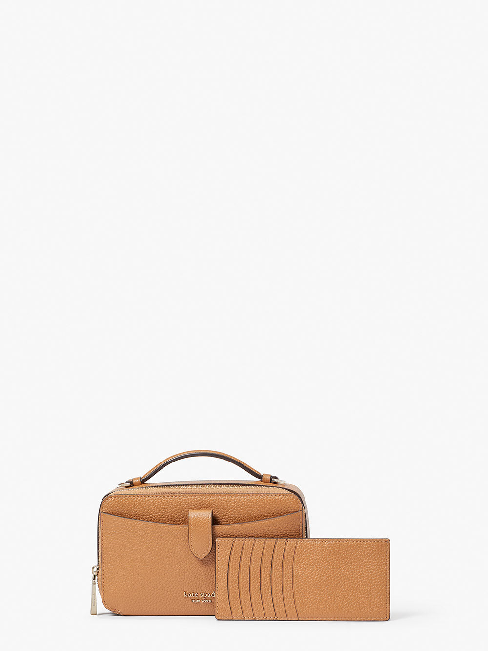 K6725-hudson double zip crossbody-Lavender Frost