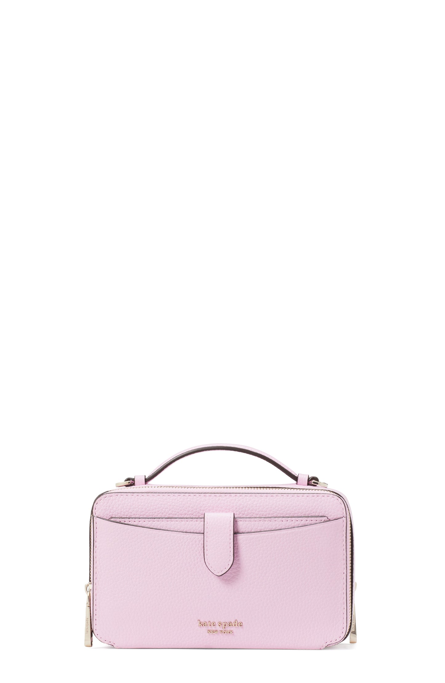 K6725-hudson double zip crossbody-Lavender Frost