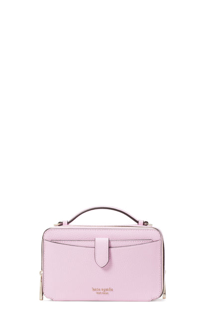 K6725-hudson double zip crossbody-Lavender Frost