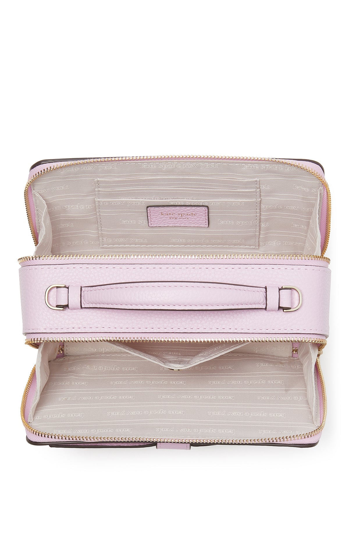 K6725-hudson double zip crossbody-Lavender Frost