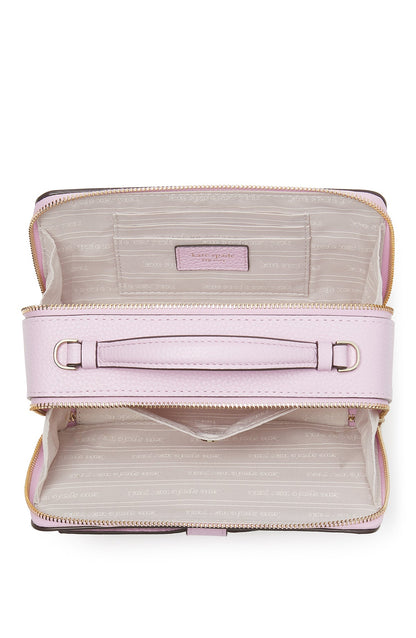 K6725-hudson double zip crossbody-Lavender Frost