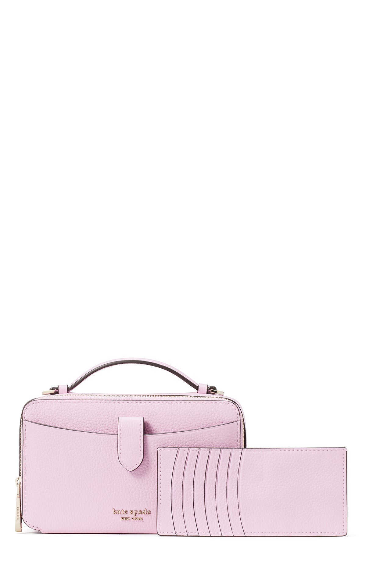 K6725-hudson double zip crossbody-Lavender Frost