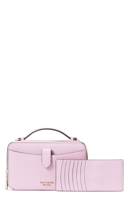 K6725-hudson double zip crossbody-Lavender Frost