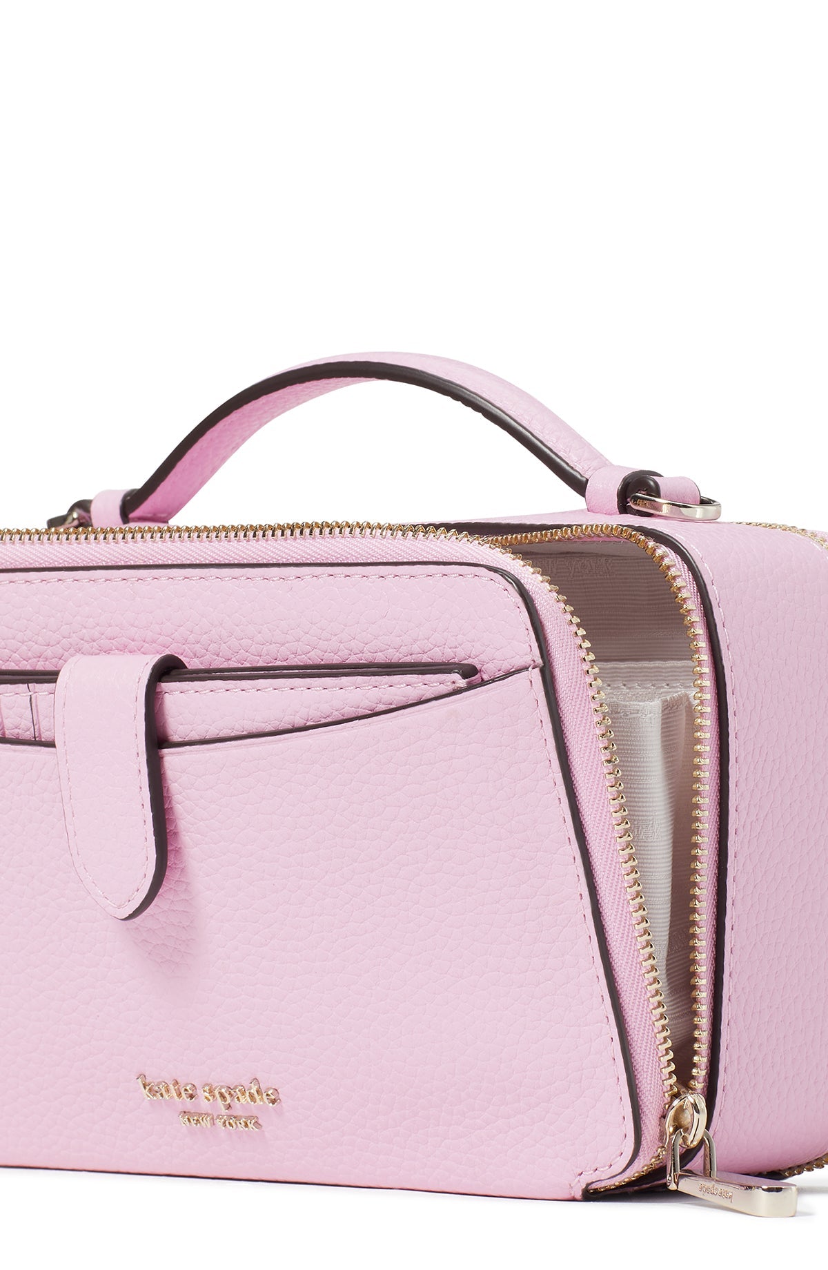 K6725-hudson double zip crossbody-Lavender Frost