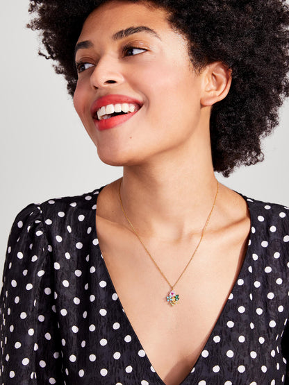 K7542-Social Butterfly Necklace-Clear/Gold