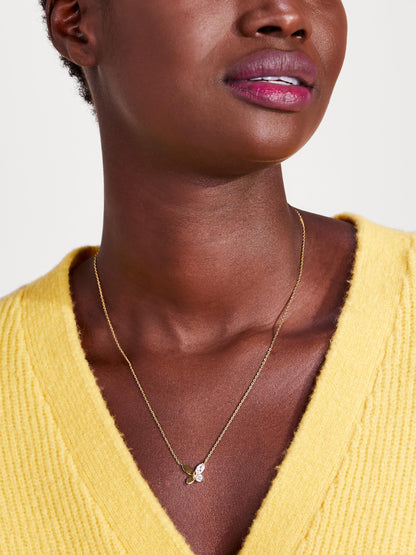 K7547-Social Butterfly Mini Pendant-Clear/Gold