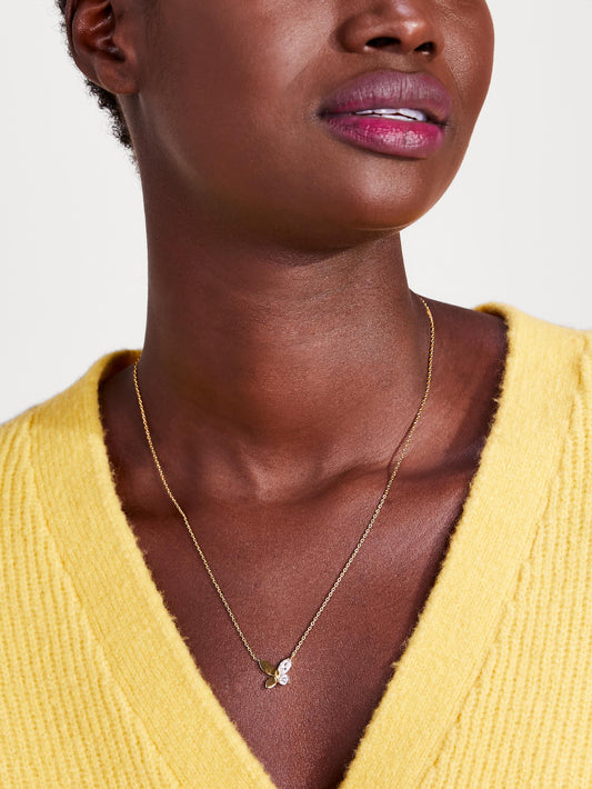 K7547-Social Butterfly Mini Pendant-Clear/Gold