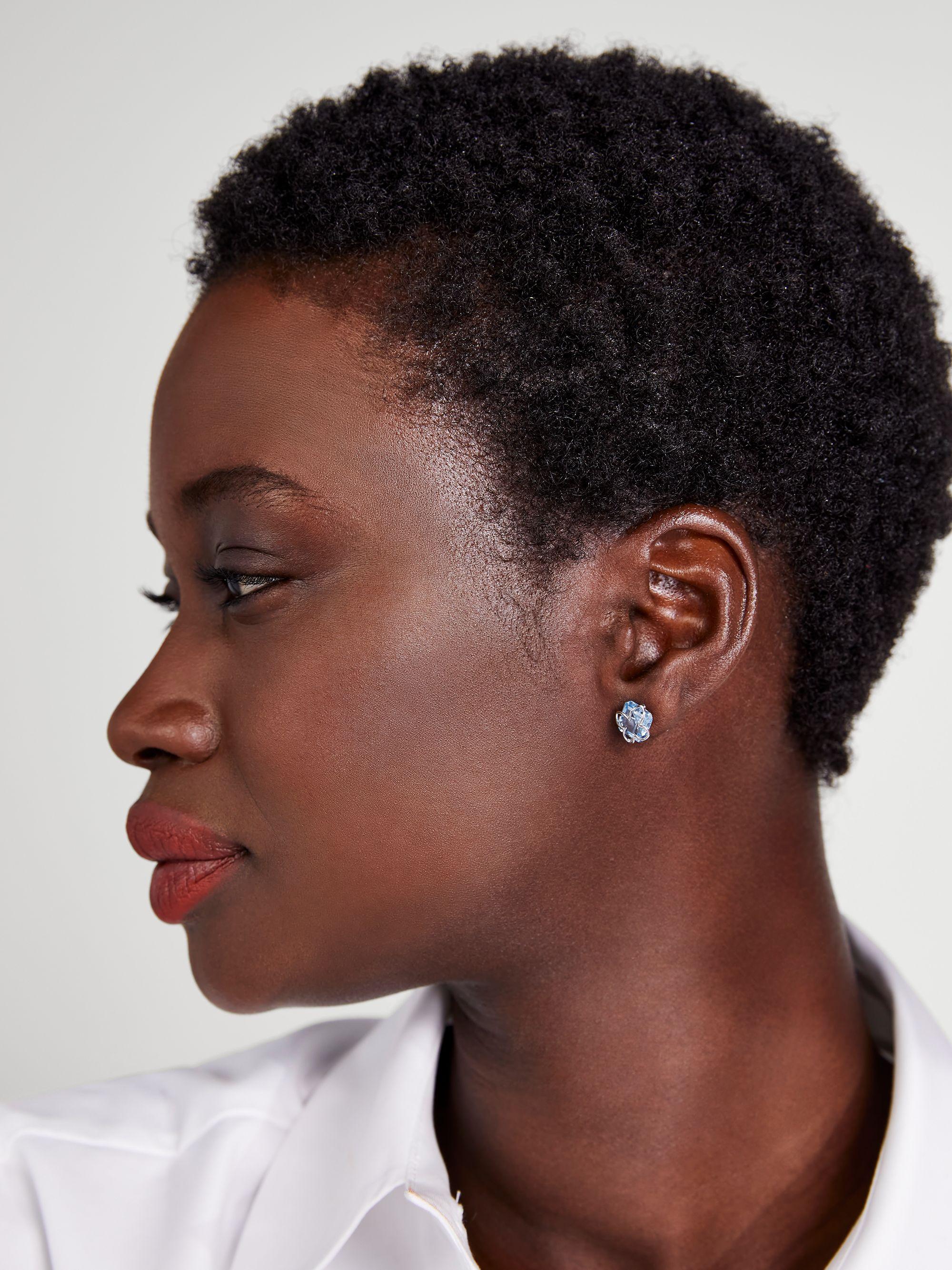 K7614-BUTTERFLY STUDS-Aquamarine