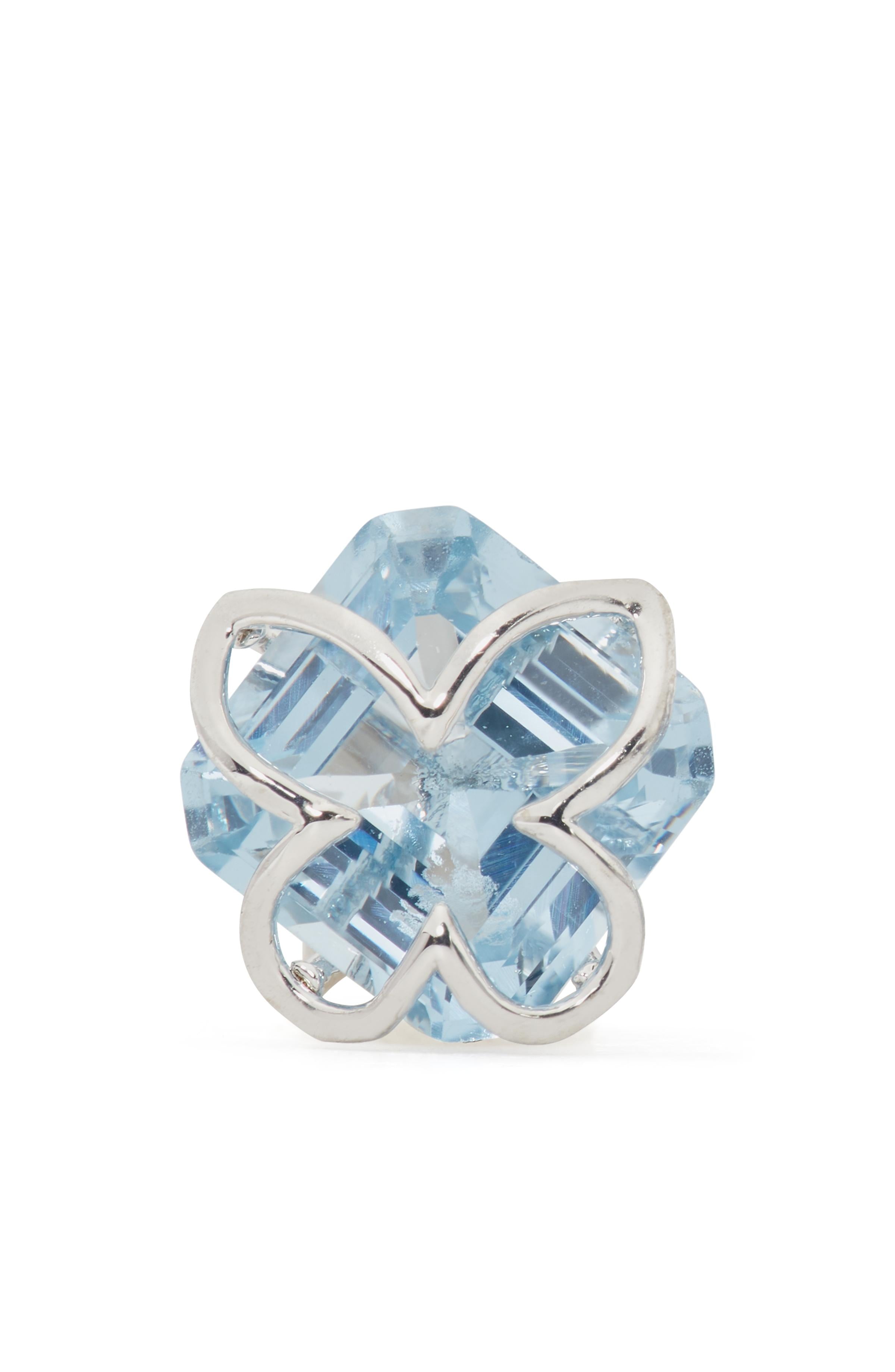 K7614-BUTTERFLY STUDS-Aquamarine