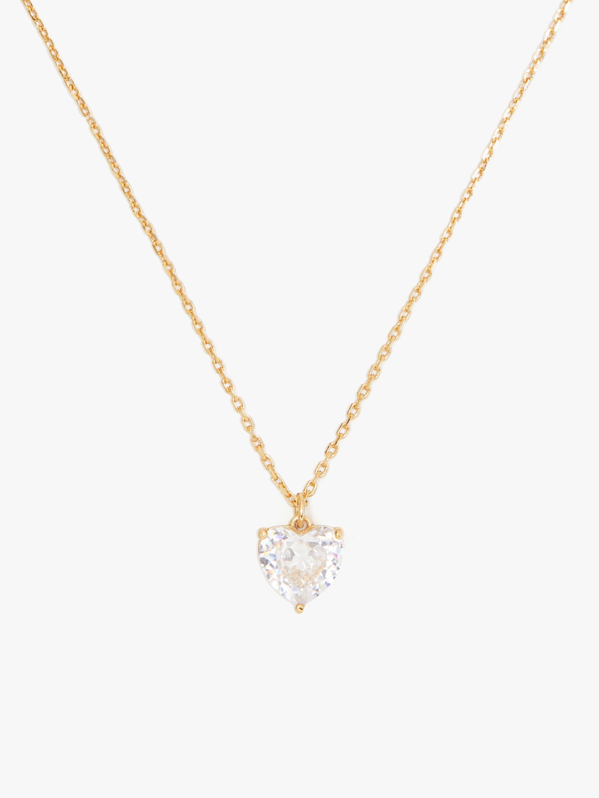 K7624-my love april heart pendant-Clear/Gold