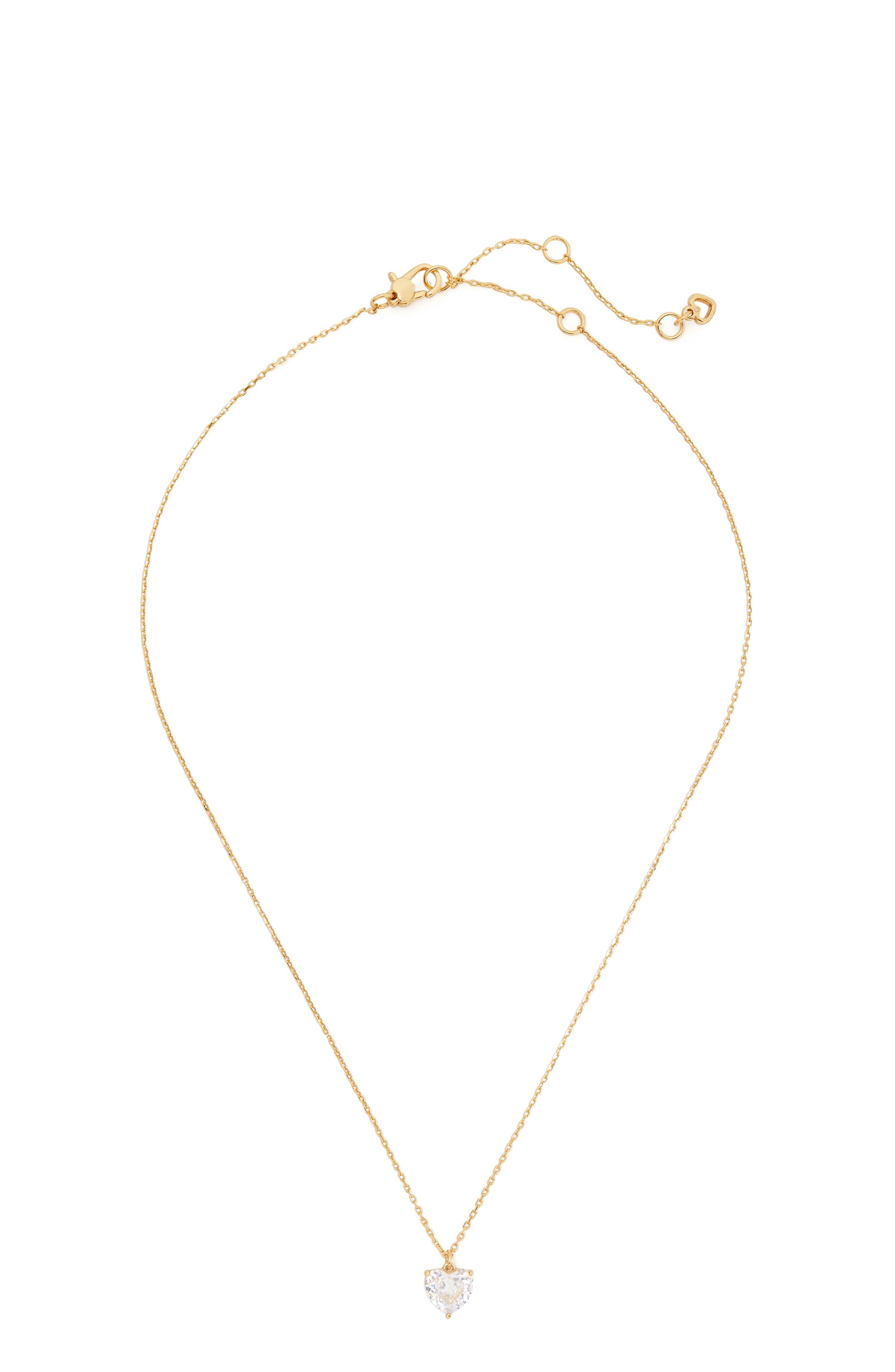 K7624-my love april heart pendant-Clear/Gold