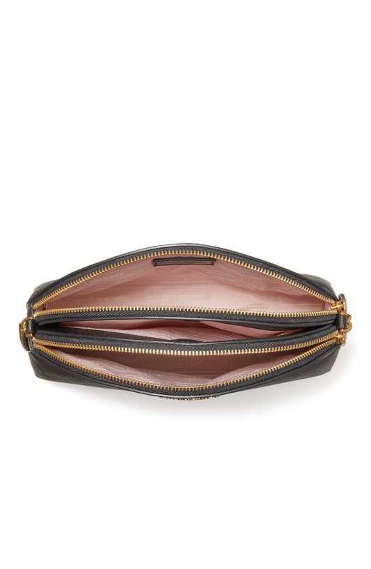 Morgan Double-Zip Dome Crossbody