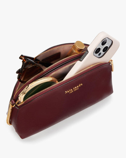 Morgan Double-Zip Dome Crossbody