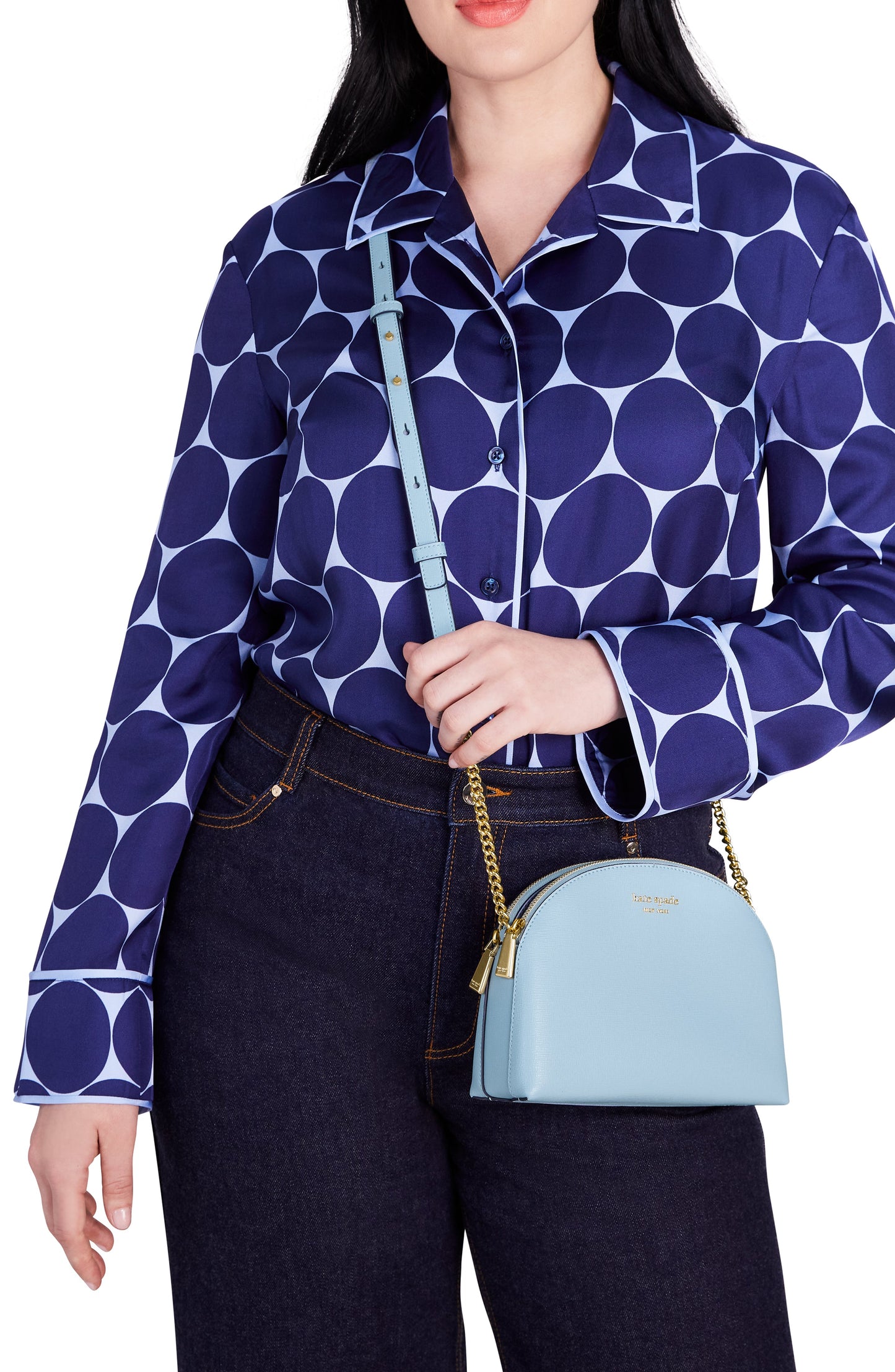 Morgan Double-Zip Dome Crossbody