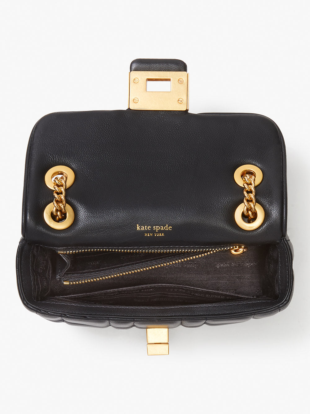 K8932-evelyn quilted small shoulder crossbody-Black