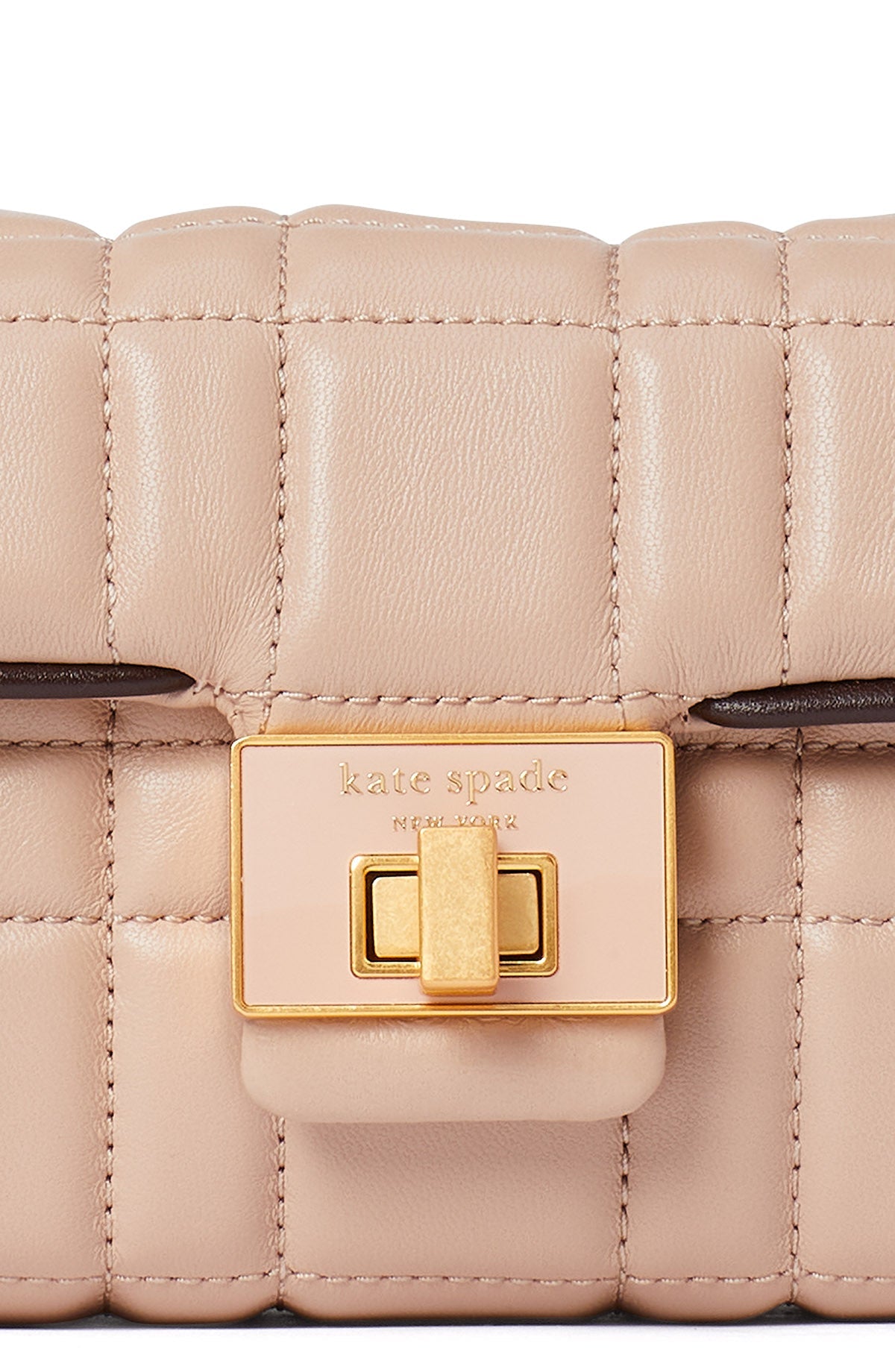 K8932-evelyn quilted small shoulder crossbody-Milk Tea