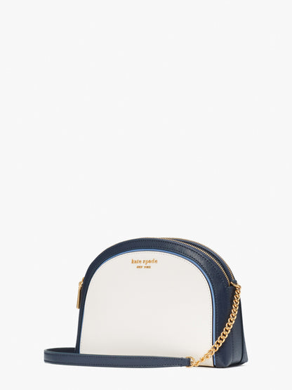 Morgan Colorblocked Double-Zip Dome Crossbody