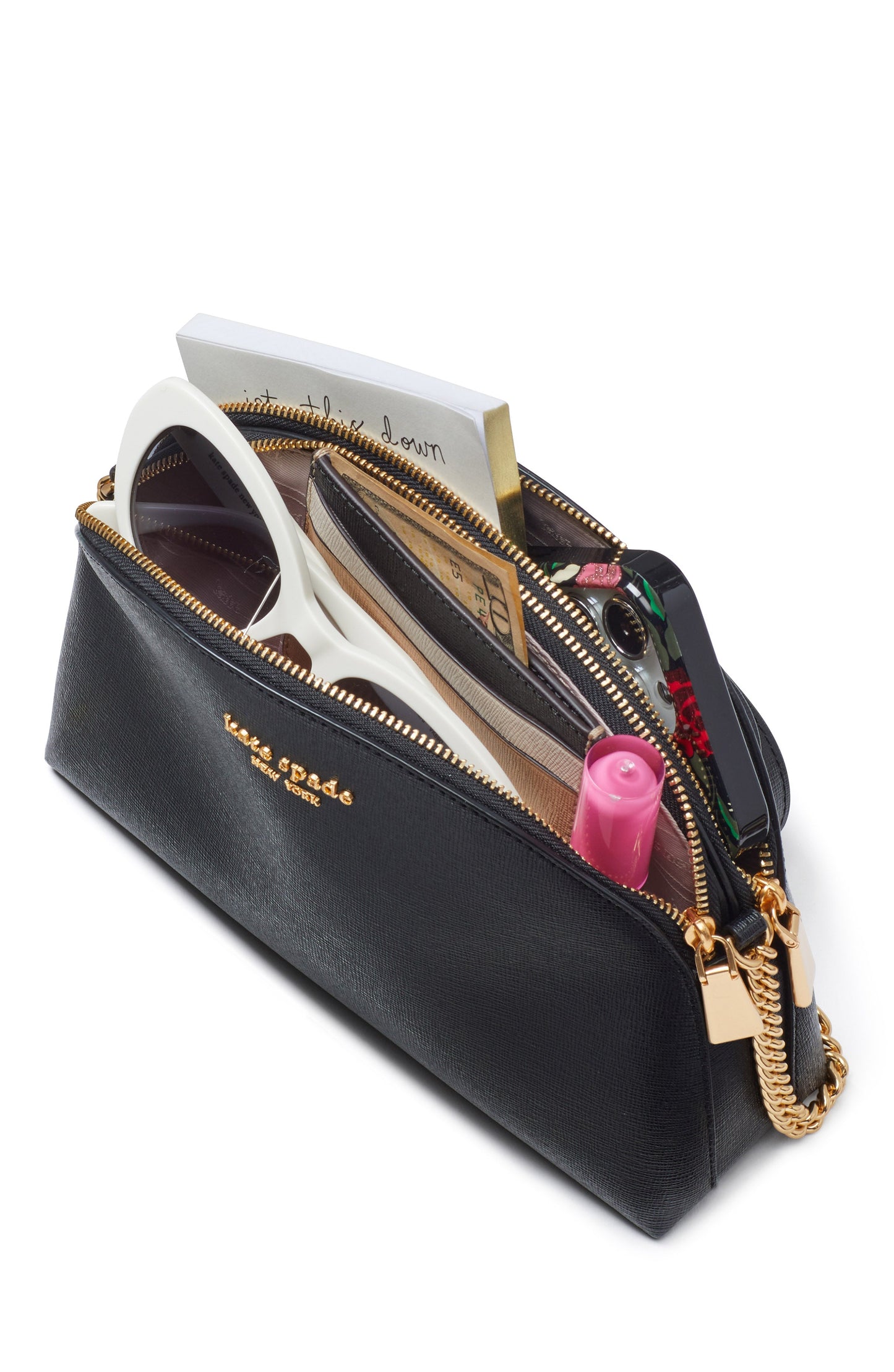 Morgan Colorblocked Double-Zip Dome Crossbody