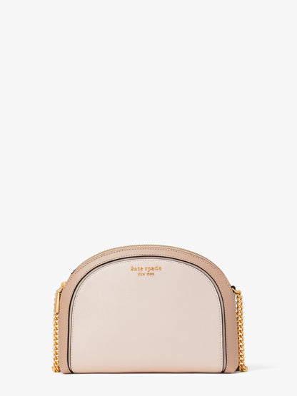 K8964-Pale Dogwood Multi-morgan colorblocked double-zip dome crossbody