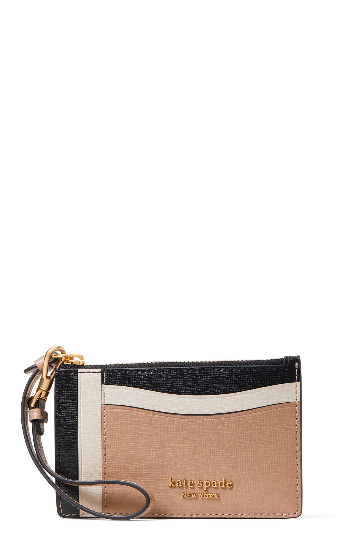 k8966_Morgan Colorblocked Card Case Wristlet_Cafe Mocha Multi