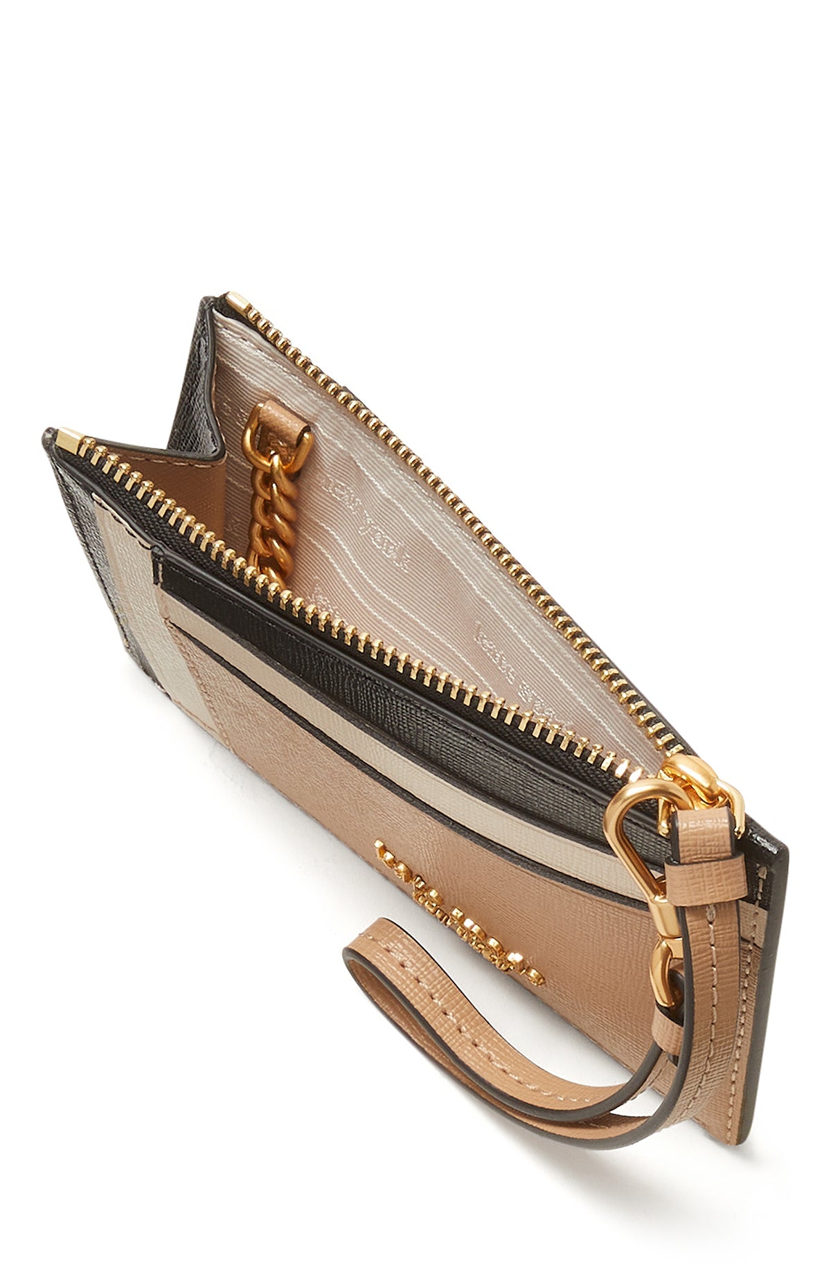 k8966_Morgan Colorblocked Card Case Wristlet_Cafe Mocha Multi