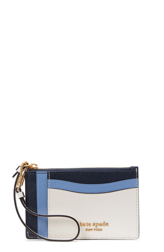k8966_Morgan Colorblocked Card Case Wristlet_Cream Multi