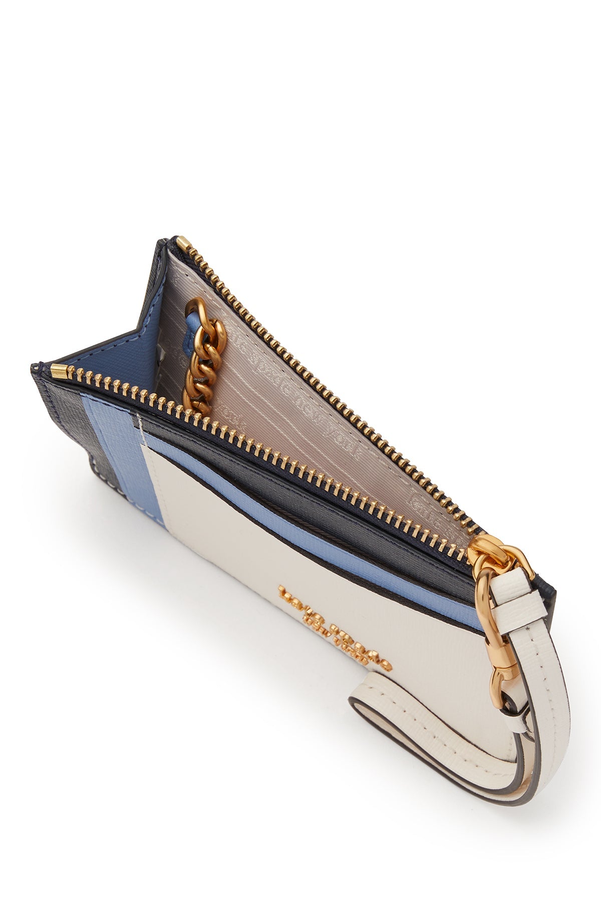 k8966_Morgan Colorblocked Card Case Wristlet_Cream Multi