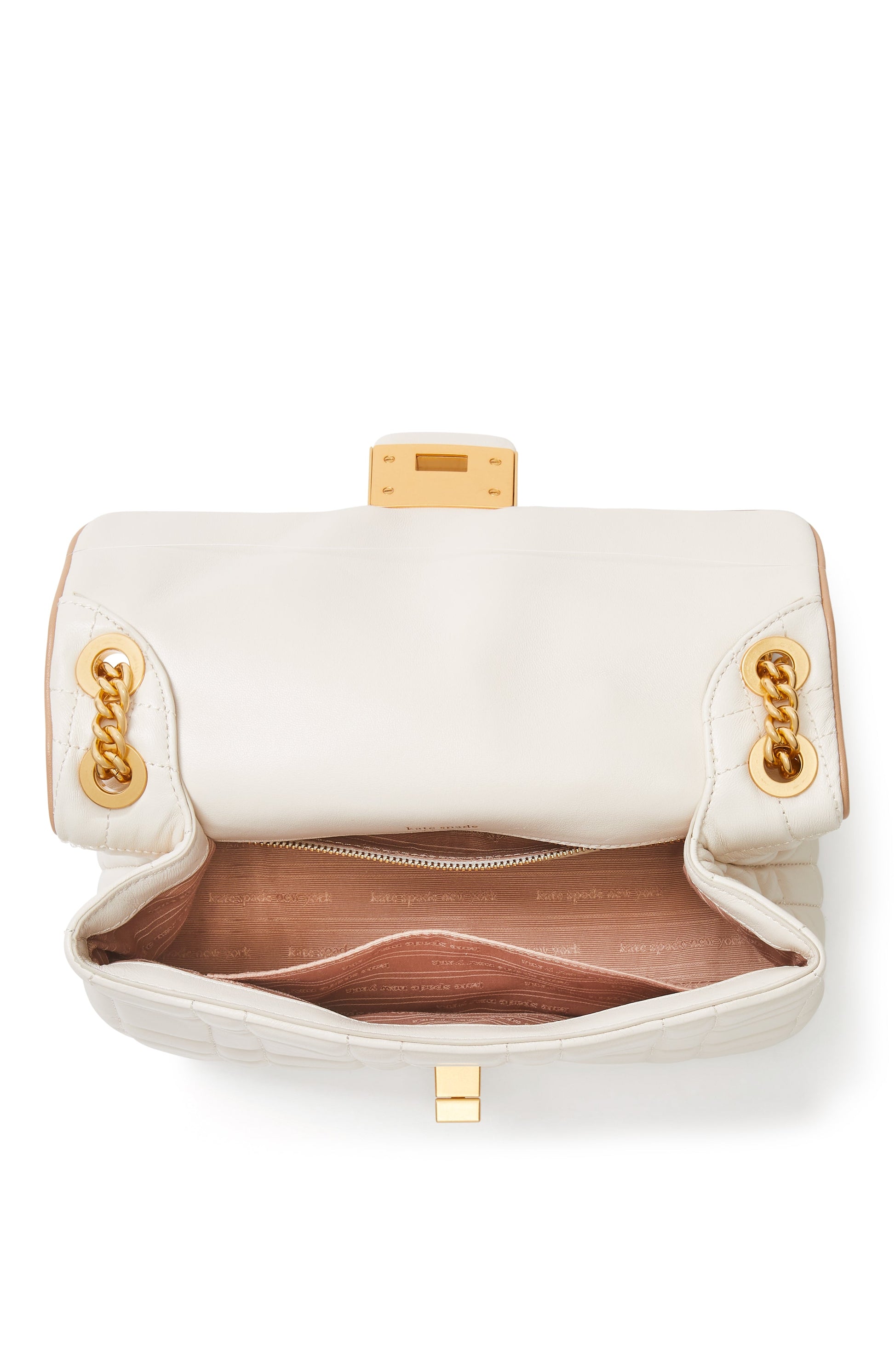K9010-evelyn quilted medium convertible shoulder bag-Ivory