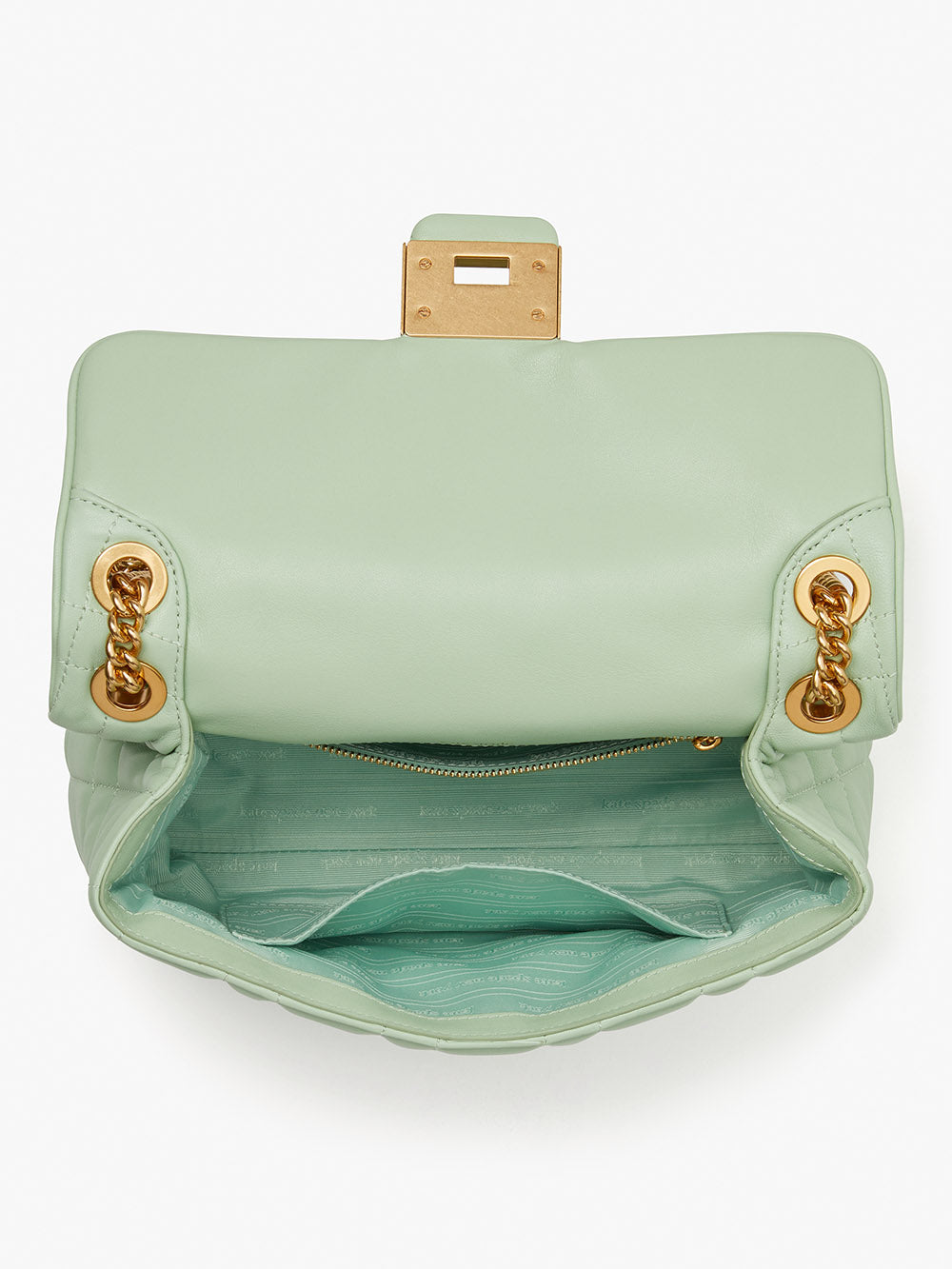 K9010-evelyn quilted medium convertible shoulder bag-Pistachio Cream