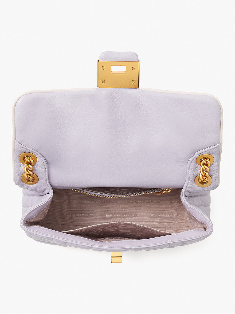 K9010-evelyn quilted medium convertible shoulder bag-Lavender Cream