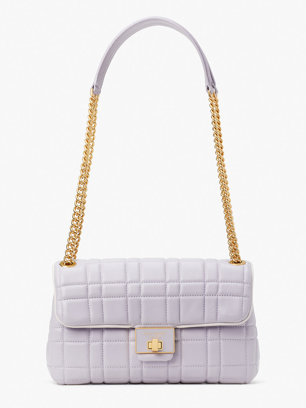 K9010-evelyn quilted medium convertible shoulder bag-Lavender Cream