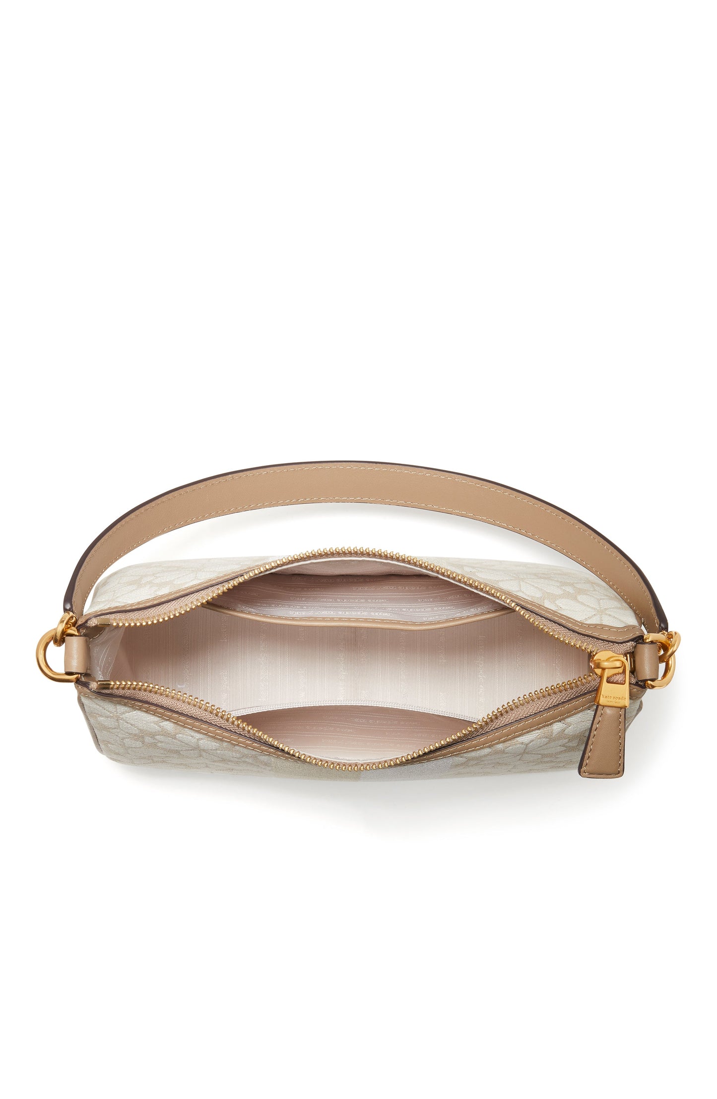 K9033-spade flower jacquard stripe sam small convertible shoulder bag-Natural Multi