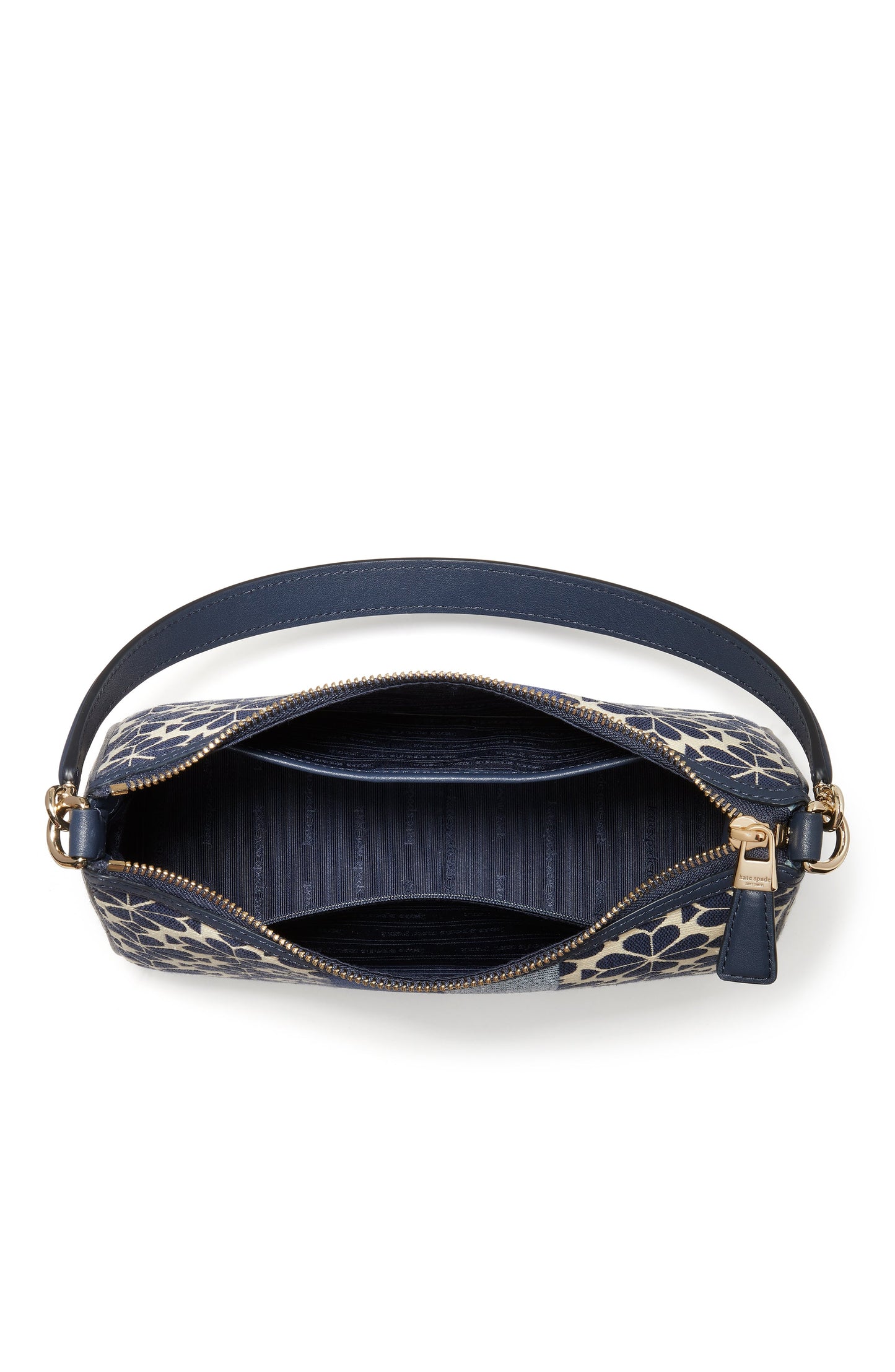 K9033-spade flower jacquard stripe sam small convertible shoulder bag-Blue Multicolor