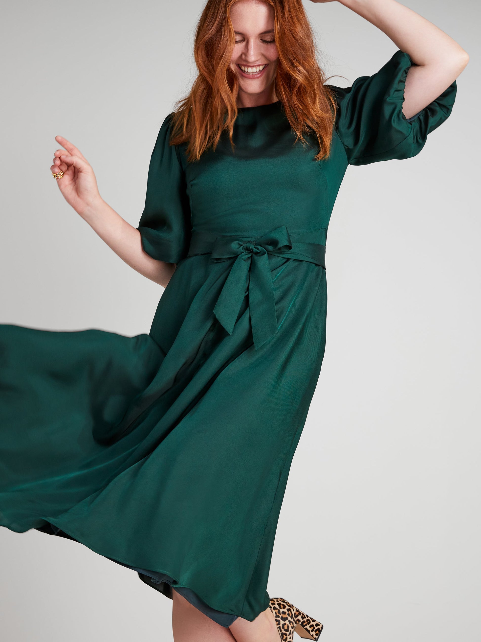 K9718-silk-blend matinee dress-Pine Grove