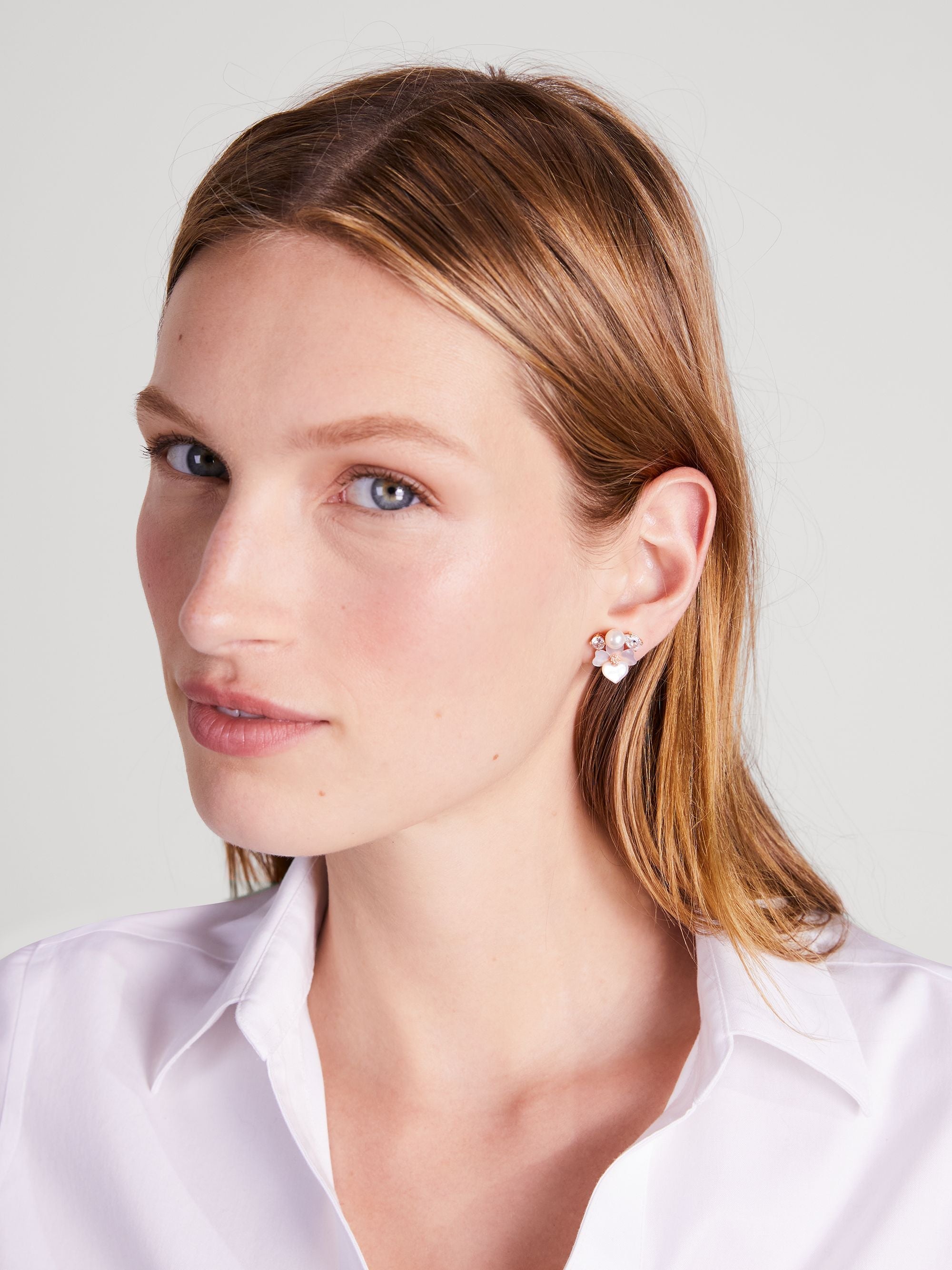 K9861-Precious Pansy Clip-on Cluster Studs