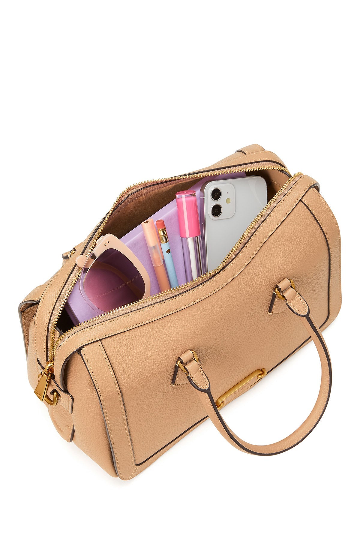 K9914-gramercy medium satchel-Kraft Paper