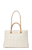 K9932-Evelyn Quilted Medium Convertible Shopper Bag-Ivory