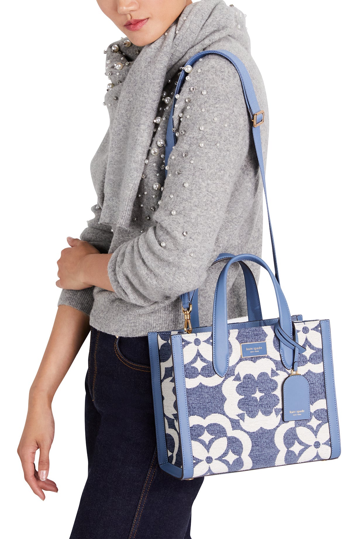 Spade Flower Monogram Manhattan Chenille Small Tote