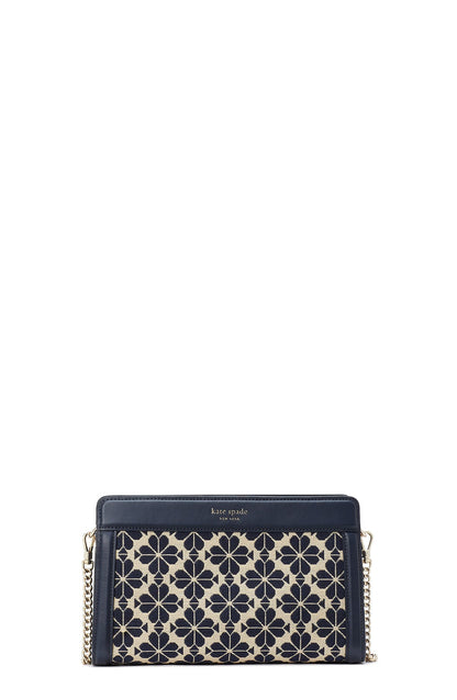 K9992-Blue Multicolor-spade flower jacquard medium crossbody