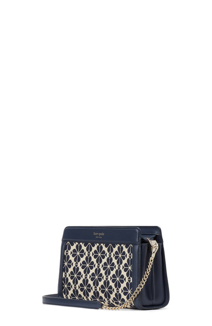 K9992-Blue Multicolor-spade flower jacquard medium crossbody