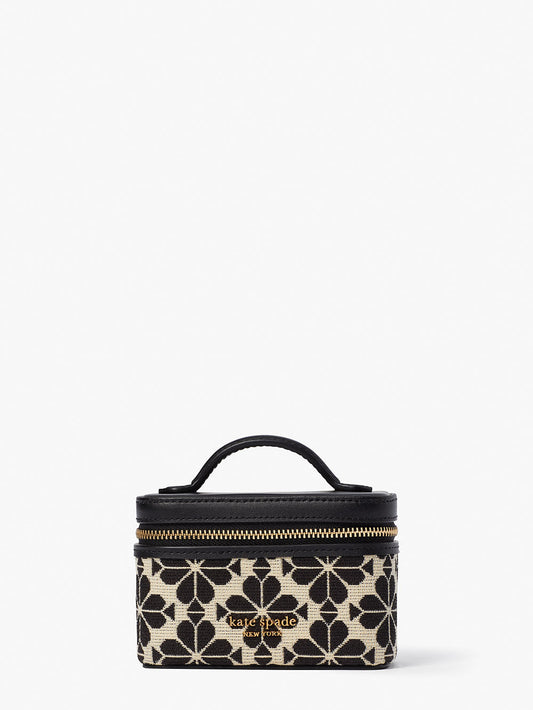 K9993-Spade Flower Jacquard Jewelry Case-Cream Multi