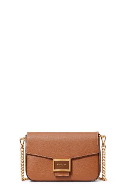 KA026-katy textured leather flap chain crossbody-Ocean Beach