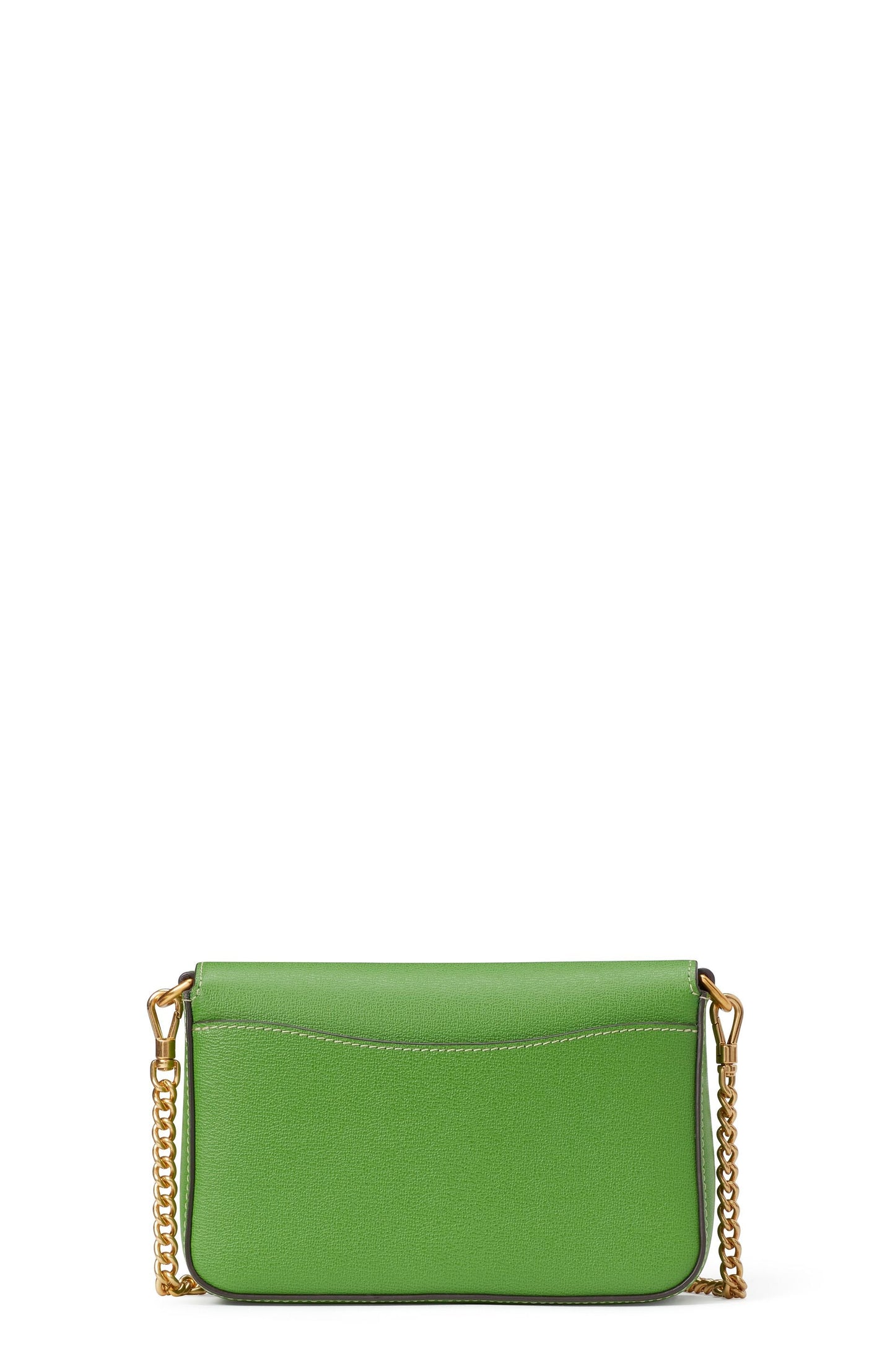 KA026-katy textured leather flap chain crossbody-Ks Green