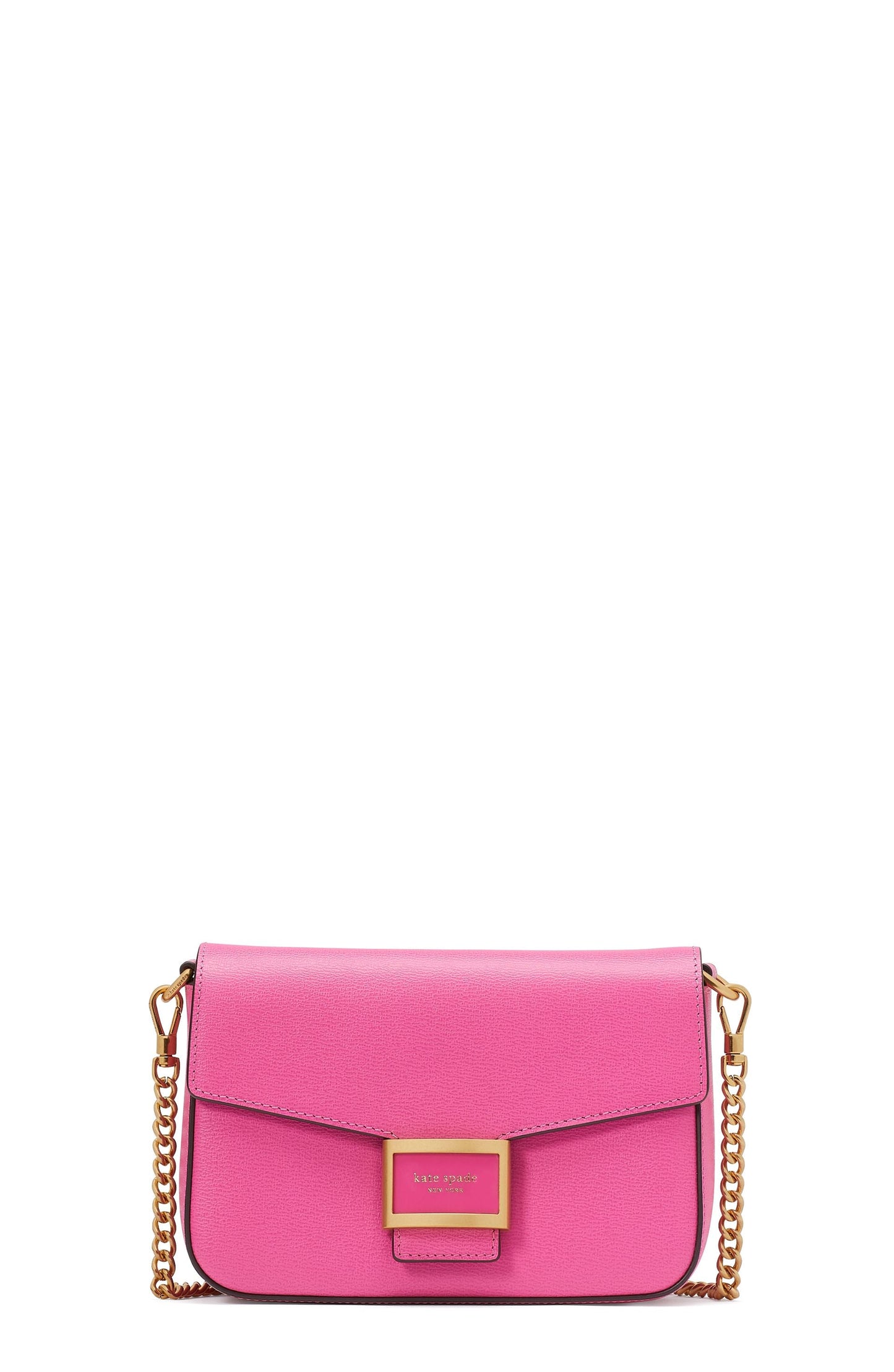 KA026-katy textured leather flap chain crossbody-Energy Pink