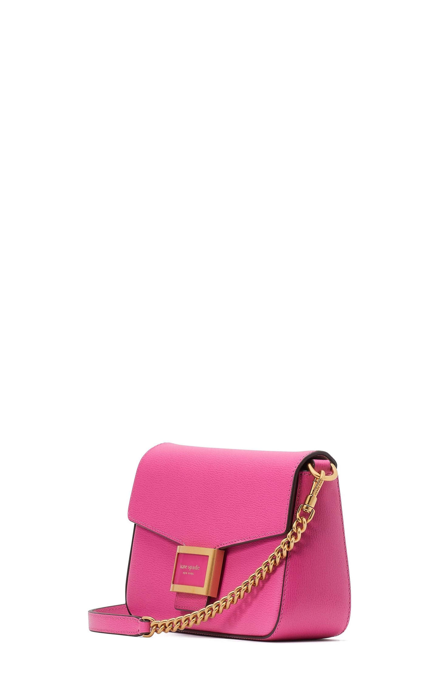 KA026-katy textured leather flap chain crossbody-Energy Pink
