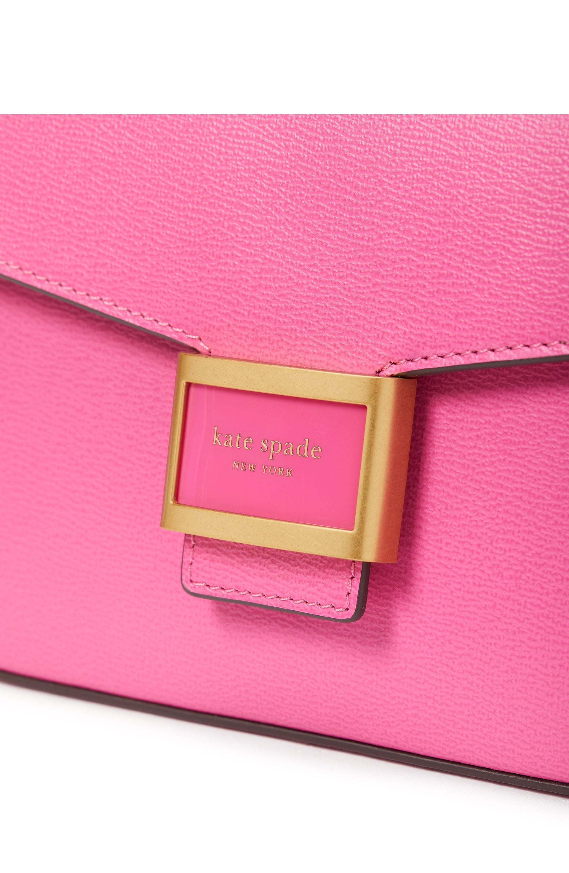 KA026-katy textured leather flap chain crossbody-Energy Pink