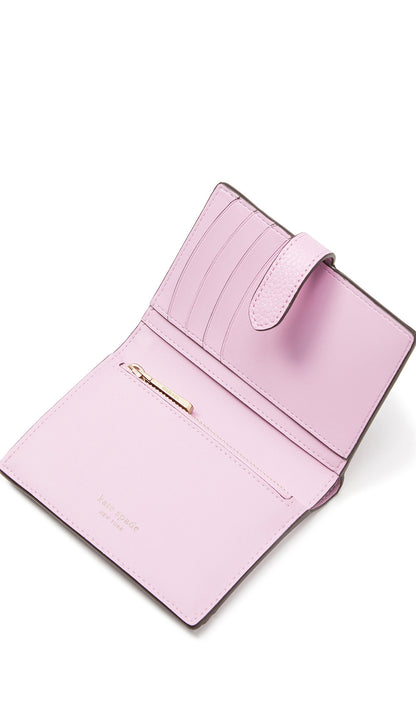 KA027-hudson pebbled leather small bifold wallet-Lavender Frost